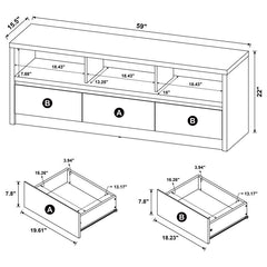 Rutland - 3-Drawer TV Stand Media Console