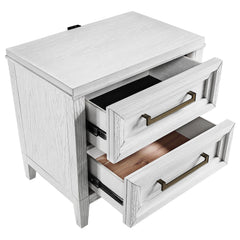 Marielle - 2 Drawer Nightstand Bedside Table - Distressed White