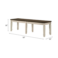 Fedele - Bench - Weathered Oak & Cream Finish