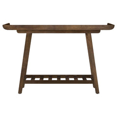 Ornelas - 46" Console Table With Slatted Shelf - Mango Brown