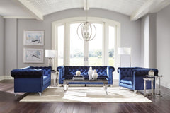 Bleker - Tufted Tuxedo Arm Loveseat - Blue