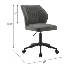 Pakuna - Office Chair - Vintage Gray PU & Black