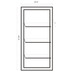 Oriel - Rectangular 3-Shelf Wall Mirror - Silver