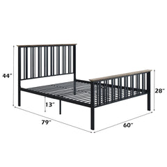 Zudora - Full Bed - Antique Oak & Black