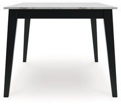 Jettaya - Black / White - Rectangular Dining Room Table