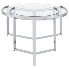 Delia - 2 Piece Round Glass Top Nesting Coffee Table