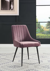 Caspian - Side Chair (Set of 2) - Pink Fabric & Black Finish