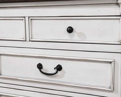 Hillcrest - 9-Drawer Dresser With Mirror - Distressed White