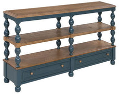 Finnworth - Console Sofa Table - Blue / Brown