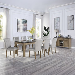 Charnell - Dining Table - Marble & Oak Finish