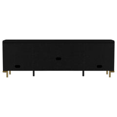 Arini - Rattan Cane 2-Door TV Stand Media Console - Black