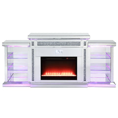 Noralie - Fireplace - Mirrored & Faux Diamonds