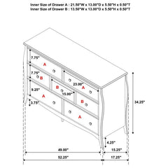 Dominique - 7-Drawer Dresser - Cream White