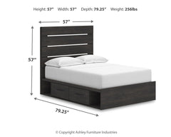 Hollivern - Panel Bed With Storage