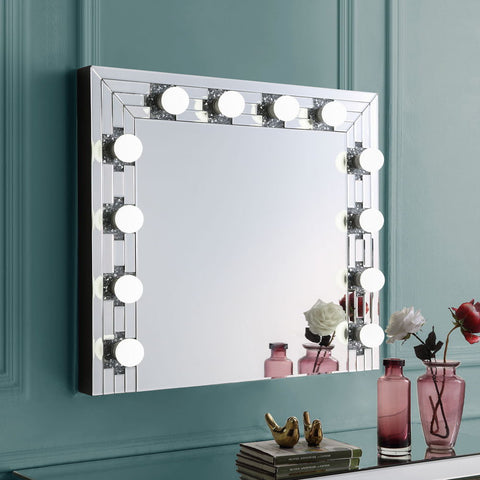Noralie - Accent Mirror - Faux Diamonds & Mirrored