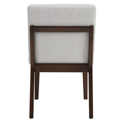 Edwyn - Side Chair (Set of 2) - Gray Fabric & Brown Finish