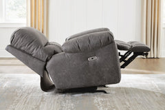 Bakerstein - Power Reclining Loveseat/Console/Adjustable Headrest - Galaxy