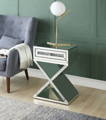 Noralie - Accent Table X-Shaped Base - Pearl Silver - Wood