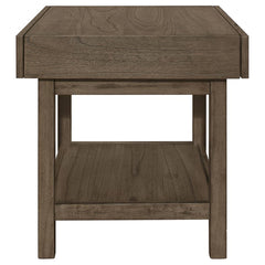 Owen - Rectangle End Table With Shelf - Brown