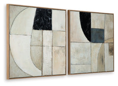 Bexlen - Wall Art Set (Set of 2) - Tan / Taupe / Black