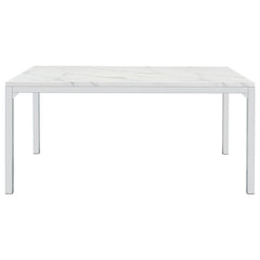 Athena - Rectangle Dining Table With Marble Top - Chrome