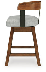 Ralene - Upholstered Swivel Barstool (Set of 2) - Medium Brown