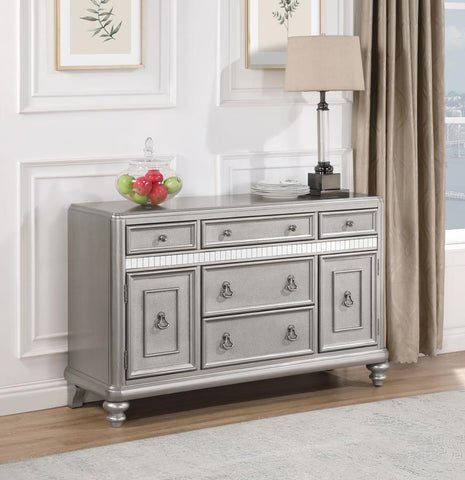 Bling Game - Dining Sideboard Buffet Cabinet - Metallic Platinum