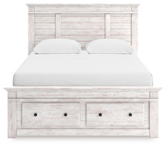 Makidern - Panel Storage Bed With 2 Under Bed Storage Units