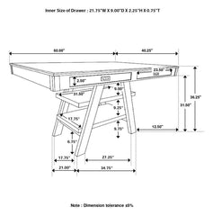 Dewey - Rectangular Counter Height Dining Table - Walnut