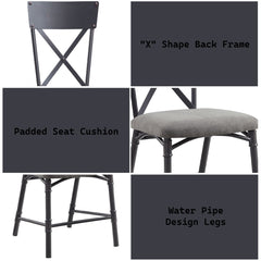 Edina - Side Chair (Set of 2) - Gray Fabric, Oak & Sandy Black