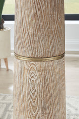 Gasparleigh - Brown / Gold Finish - Poly Floor Lamp