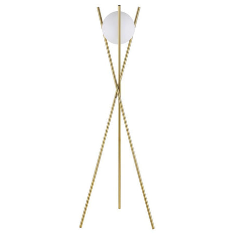 Yamileth - Spherical Bulb Metal Tripod Floor Lamp - Gold