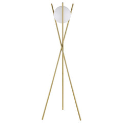 Yamileth - Spherical Bulb Metal Tripod Floor Lamp - Gold