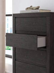 Fraluna - Charcoal - Five Drawer Chest