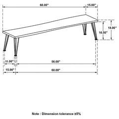 Sherman - Bench - Natural Acacia And Matte Black