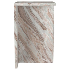 Bowdoin - Genuine Marble Accent Side Table - Gray