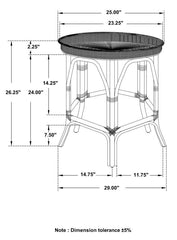 Antonio - Round Rattan Tray Top Accent Side Table