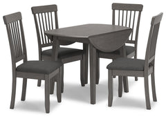 Shullden - Round Drm Drop Leaf Table - Gray