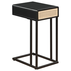 Amherst - 1-Drawer Radio Weave Cane Metal Side Table