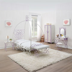 Priya II - Bench - White & Light Synthetic Leather Rple
