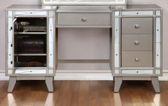 Leighton - Vanity Desk And Stool - Metallic Mercury