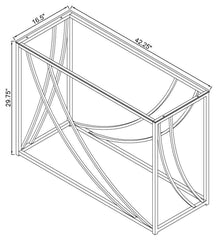 Lille - Glass Top Rectangular Sofa Table Accents - Chrome