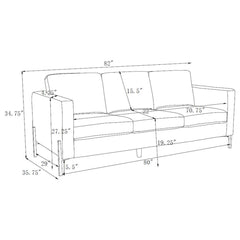 Tilly - Upholstered Track Arm Sofa Set