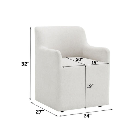 Cafell - Arm Chair With Swivel Casters - Cream