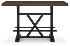 Valebeck - Rect Dining Room Counter Table With Wine Rack