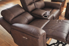 Bleckley - Power Reclining Loveseat With Console / Adjustable Headrest