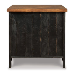 Valebeck - Rectangular End Table - Black / Brown