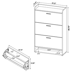 Denia - 3-Tier Engineered Wood Shoe Cabinet