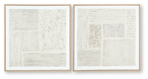 Andorfield - Wall Art Set (Set of 2) - Beige / Black / White