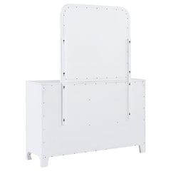 Anastasia - 6-Drawer Dresser With Mirror - Pearl White